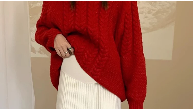 Autumn and Winter New Pregnant Women's Skirts Solid Color Casual Knitted One Step Skirt Adjustable Waist Maternity Empired Skirt