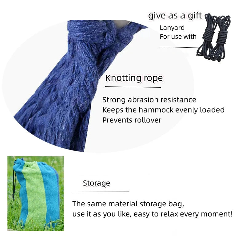 Description Picture 4 of item1pc hammock outdoor camping leisure canvas thickened anti-tip over