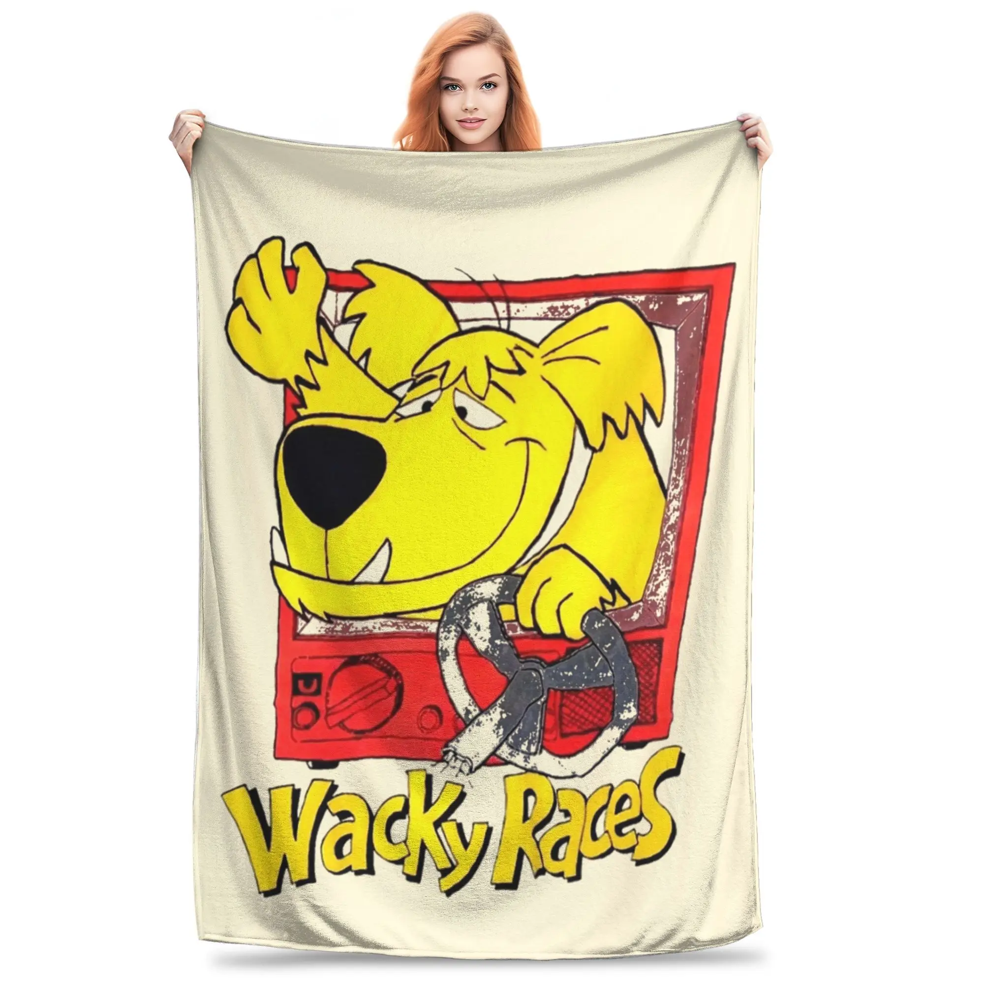 Vintage 90's Cartoon Movie Flannel Blankets Wacky Races Customized ...