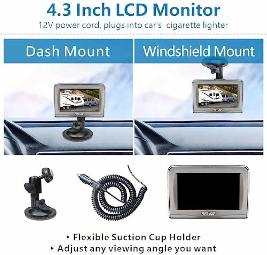  Magnetic Wireless Trailer Backup Camera System, 4.3