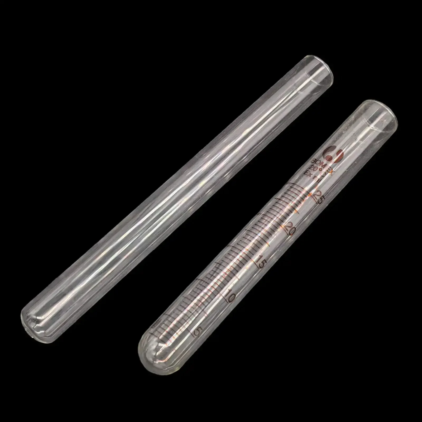 Set of Glass Flat Mount Round Bottom Lab Test Tubes (Multiple Sizes Available)
