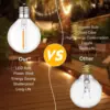 G40 Globe Solar String Lights Outdoor, 8 Light Modes, USB Charge & Remote, Waterproof Plastic Bulbs for Balcony Garland Wedding 5