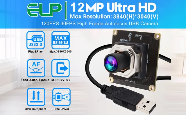 ELP 4 K USBカメラモジュール120度の広角無歪みレンズウェブカメラ