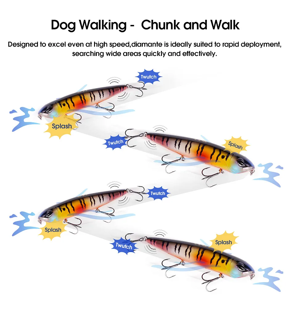 NOEBY Walker Stickbait 11cm 21g Oberflächenköder Walking Dog Wobbler Chunk Künstlicher Hartköder für Hecht- und Barsch-Angeln – Detail 5