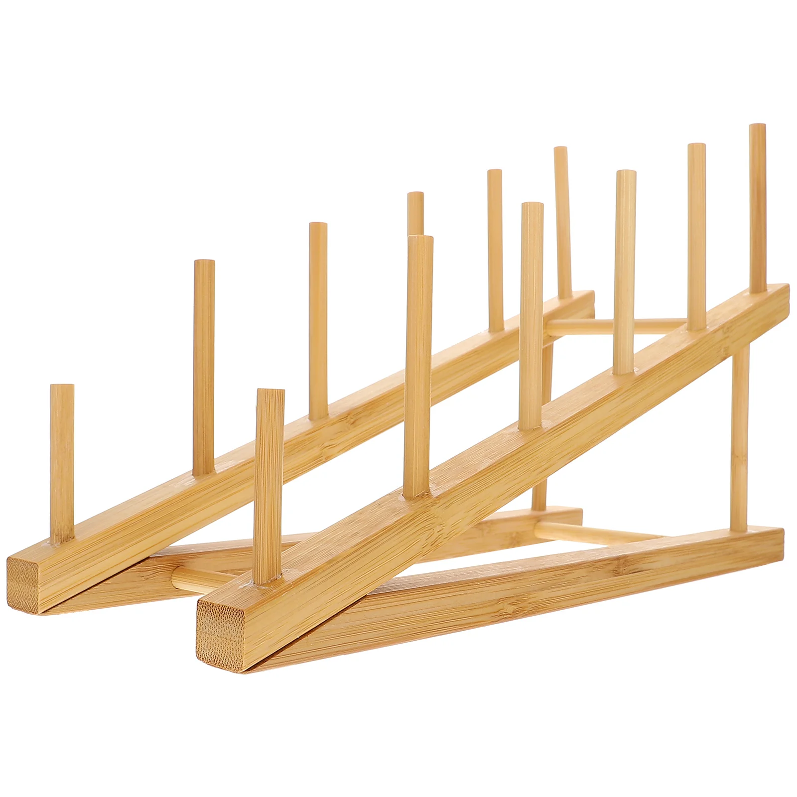 Bamboo Wood Dish Drainer Plate Rack Stand Cup Holder Folding Dish