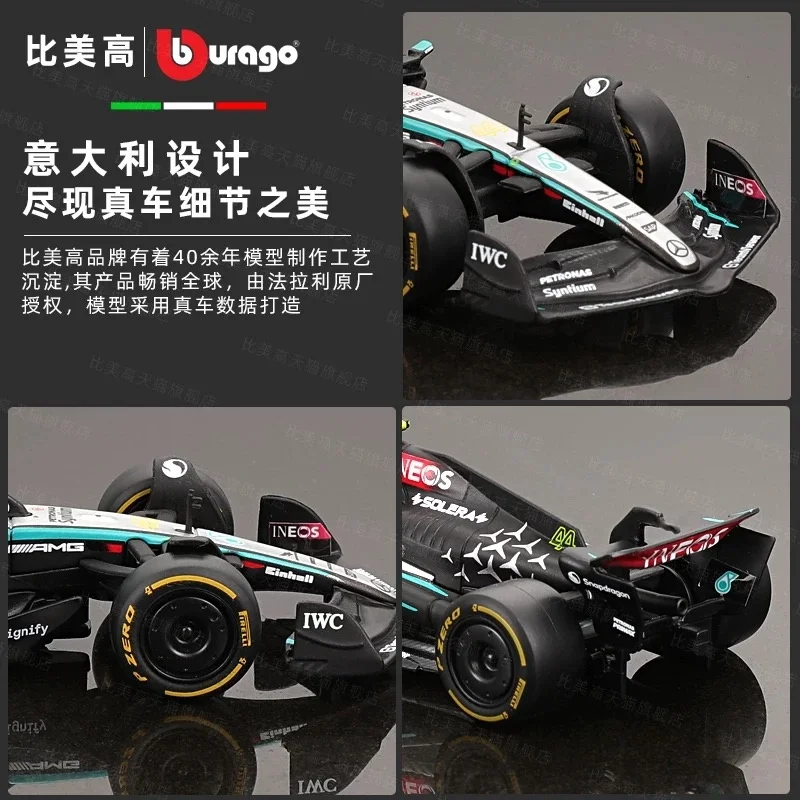 Bburago 1:43 Mercedes-Amg F1 W15 Alloy Miniature Diecast Model Amg Petronas F1 W15 Team #44 #64 Alloy Car Model Toy Xmas Gift 4
