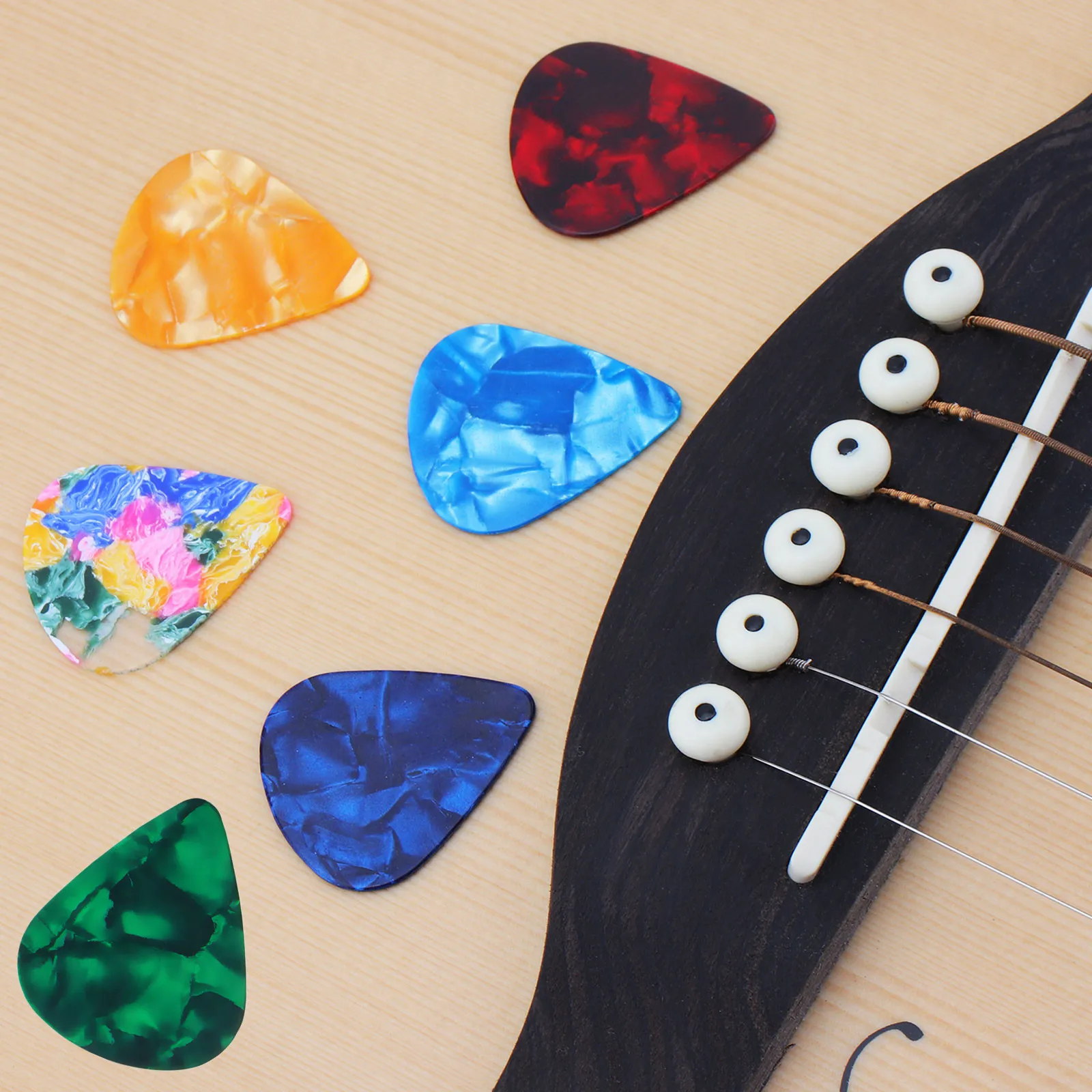 Gitarrenplektrumhalter aus schwarzem Kunststoff zum Aufkleben für Akustik-Ukulele/Gitarre/Bass mit selbstklebender Rückseite, praktische Platzierung von Plektren – Detail 7