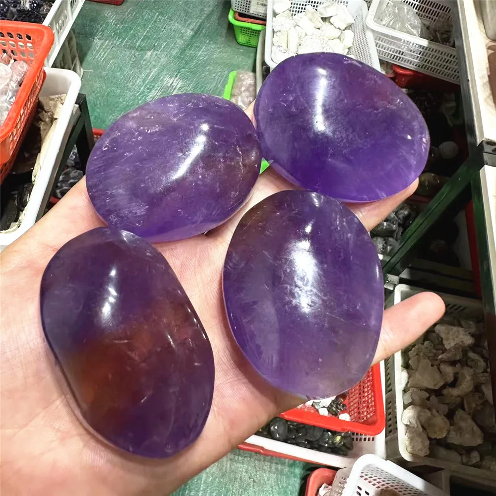 Pietre Naturali Di Agata Levigate - 400g Per Decorazione, Cristalloterapia E Meditazione (Viola) - Foto 11