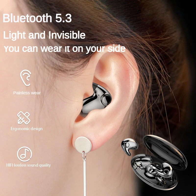 MD538 Invisible Sleep Wireless Earphone,TWS Bluetooth Hidden