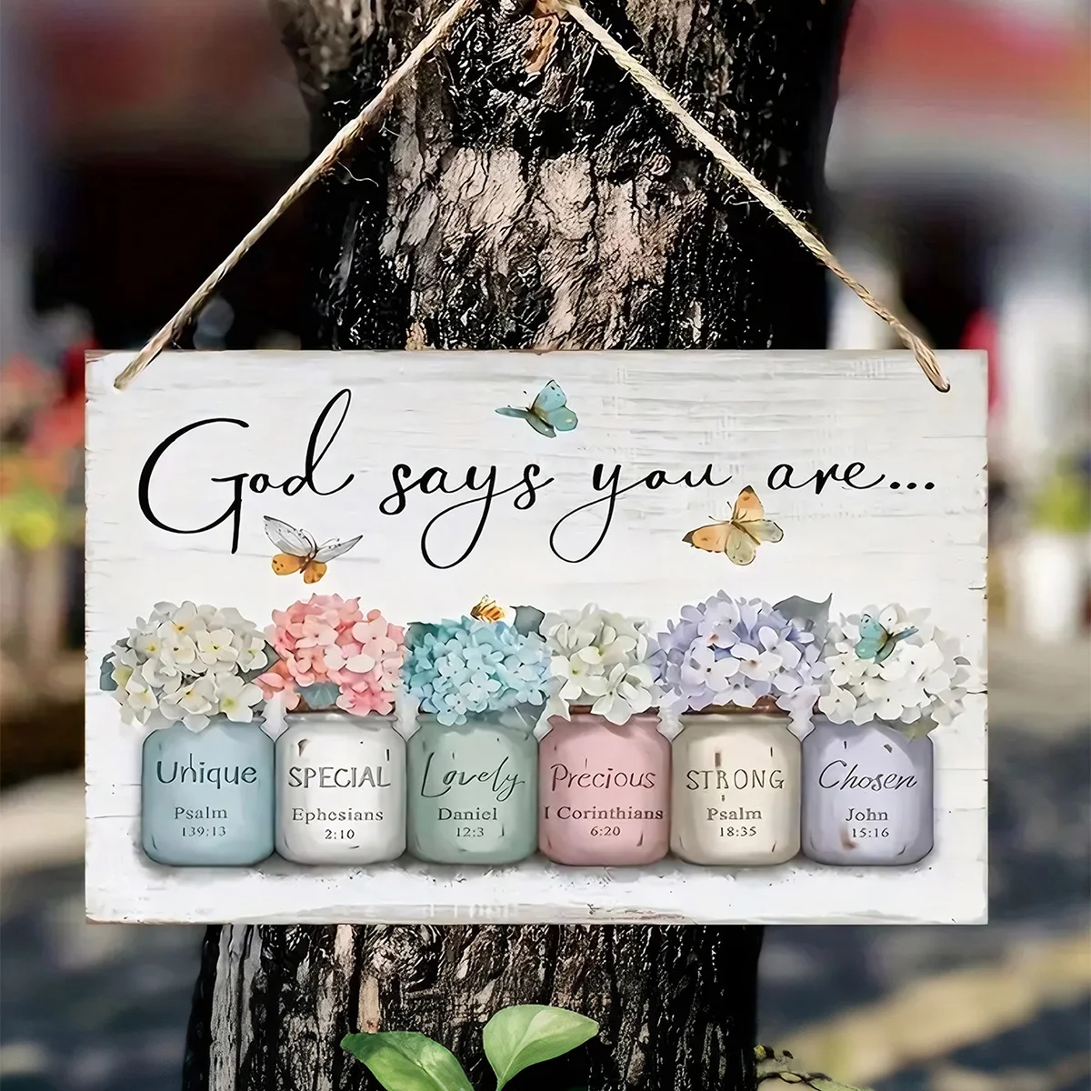 1PC, a colorful modern-style inspired Bible scripture pendant, a lightweight wooden decorative signboard