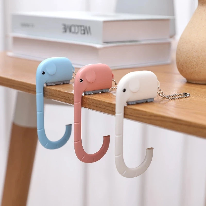 Travelwant Purse Hook Long Handbag Hanger for Table Desk, Creatiee Portable  Bag Holder Under Counter Handbags Hook for Women Girl 