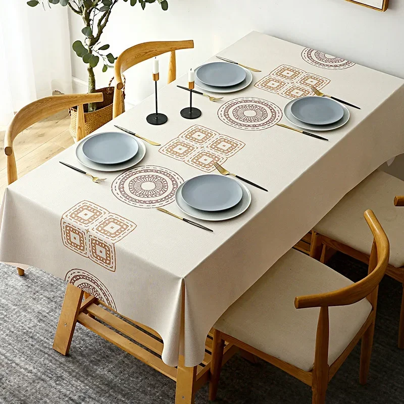 

New Nordic Simple Linen Tablecloth Home Party Wedding Antifouling Table Mat Rectangular Dining Table Decoration Tablecloth