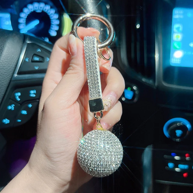 Porte-clés de voiture en cristal pour femme, strass pour voiture,  porte-clés de voiture multicolore