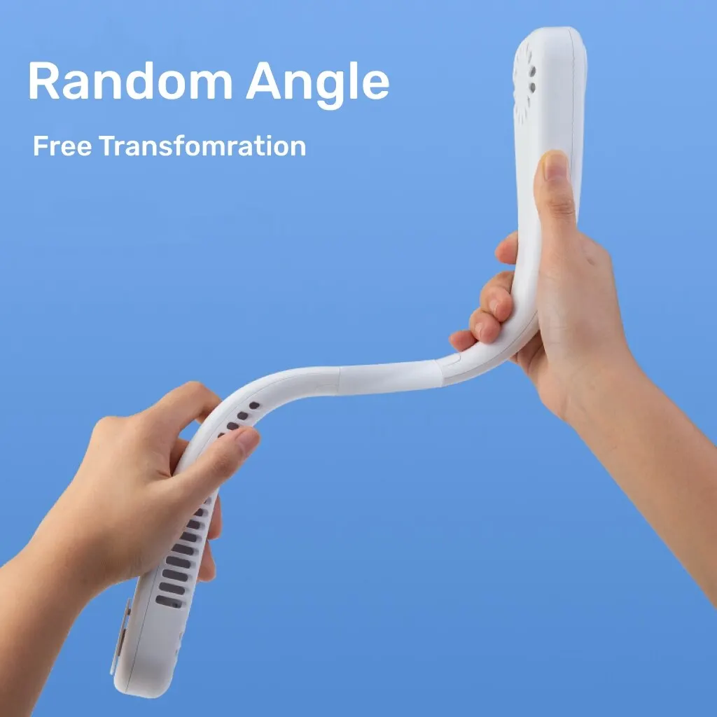 Summer Portable Hanging Neck Fan Fast Cooling USB Rechargeable Wearable Bladeless Fan Outdoor Sports Home Office Cooler