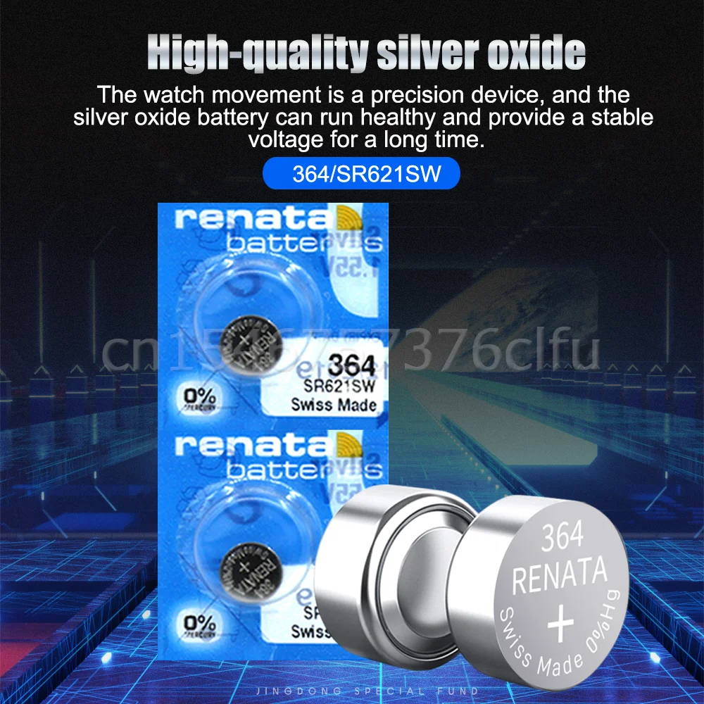5PCS 100% Renata 364 SR621SW AG1 LR60 GP364 164 EE620 1.55V Silver