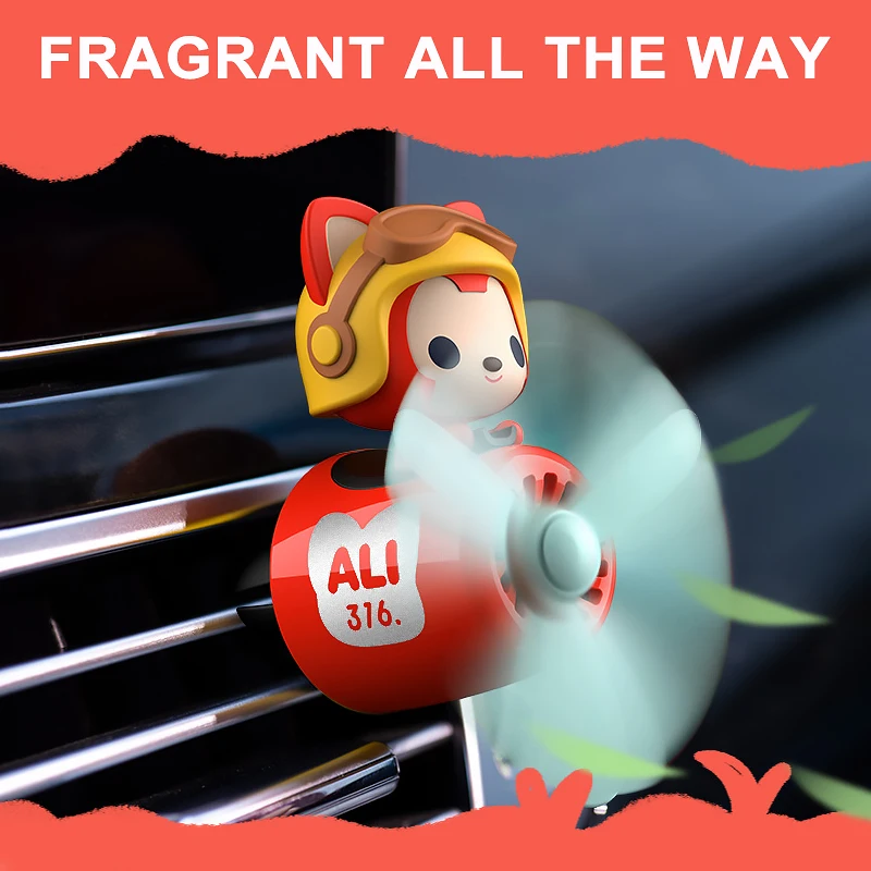 

New Pilot Car Air Freshener Purifier Diffuser Aromatherapy Cartoon Style Fragrance Lovely Anime Aroma Propeller Magnetic Design