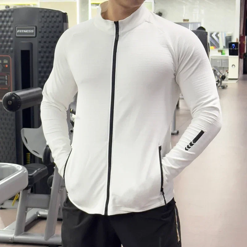 Men's Gym Tights Jacket Running Training Elastic Outerwear Outdoor Cycling Sweatshirt Dry Fit Breathable Compression Tops sports jacket men sports tights