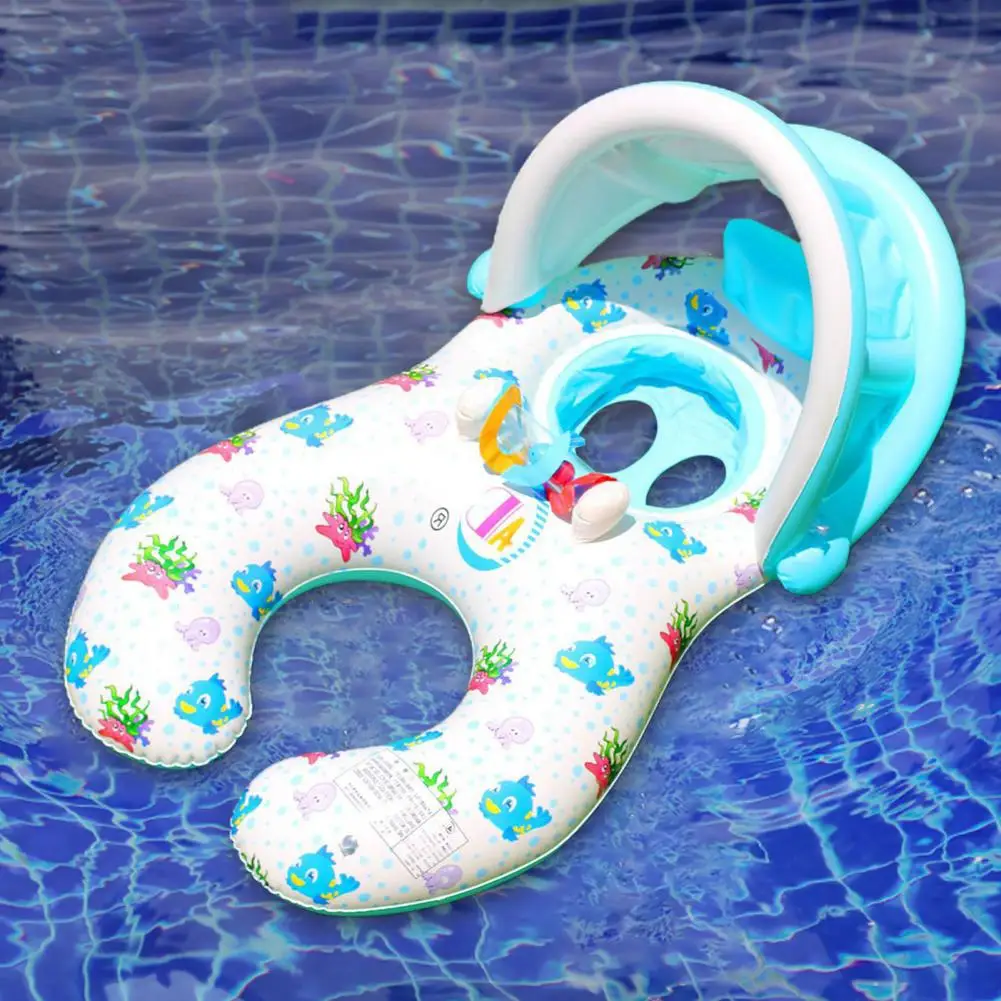Interesting Inflatable Baby Float  Safe PVC Baby Swimming Float  Mom Infant Double Person Inflatable Baby Float