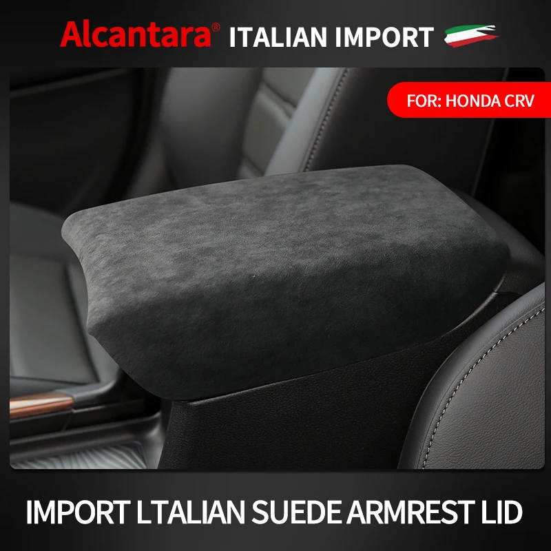 For 2017 2021 Honda CRV Armrest Box Cover Alcantara Deerskin Central