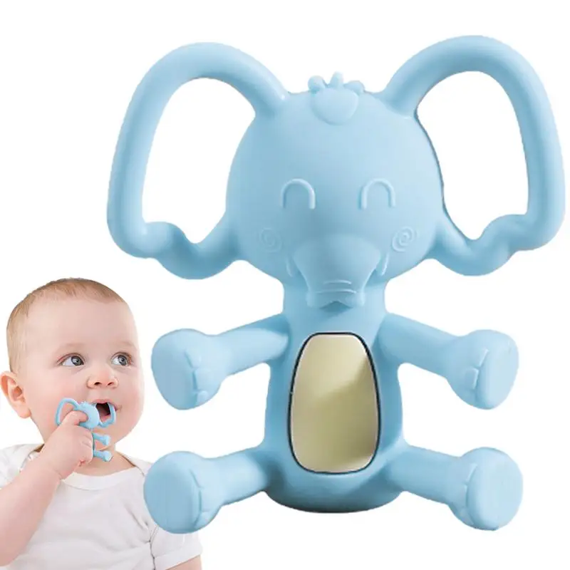 

Silicone Teether Stick Molar Soothing Cartoon Elephant Teether Toy Food-Grade Silicone Teeth Grinding Tool For Children's Day