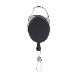 Tether Retractor: Multi - Functional Retractable Keychain & Badge Holder (Black)
