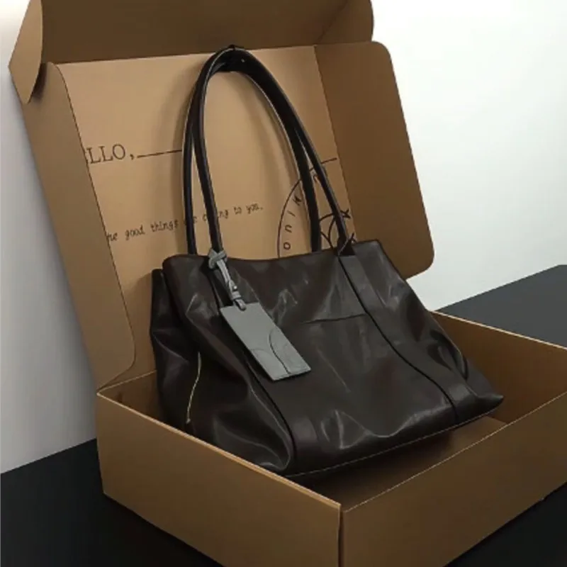 JIAERDI Vintage Coffee Shoulder Bags Handbag Women Large Capacity Shoulder Underarm Bag Wallets Ladies Retro Y2k Bags Aesthetic