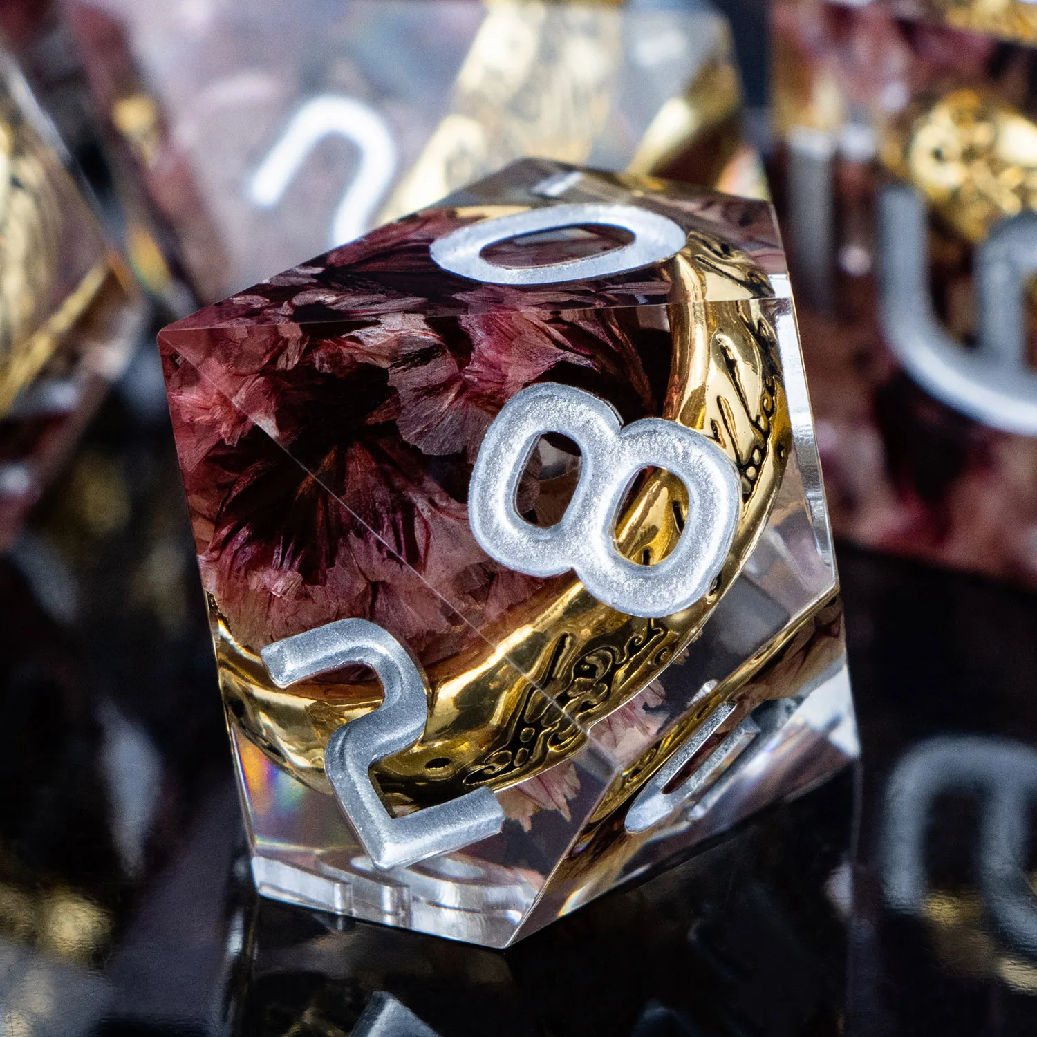 Acrylic Dice Game Dice Dice Set Flower Ring Dice Set Dnd Liquid Flow Eye Dice for RPG
