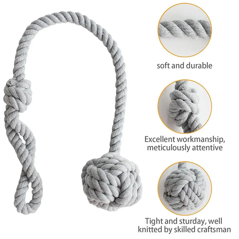 1pcs Natural Cotton Curtain Tiebacks Rope Hand Knitting Curtain Fasten Cord for DIY Rural Style Drapery Accesories