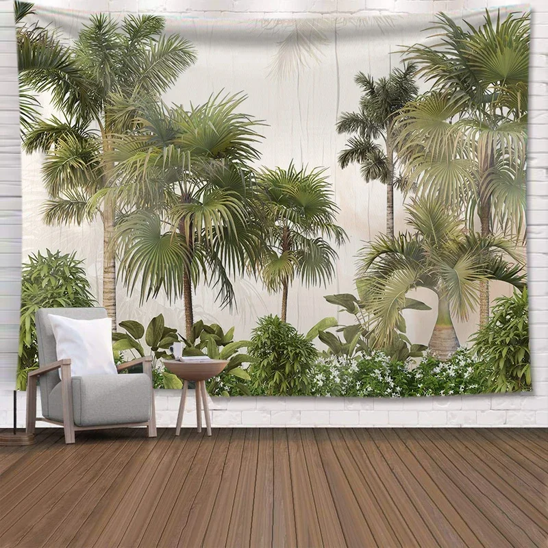 

Coconut Tree Tapestry Ins Tropical Rainforest Decorative Background Cloth Decoration Bedside Bedroom Home Living Room Tapestries