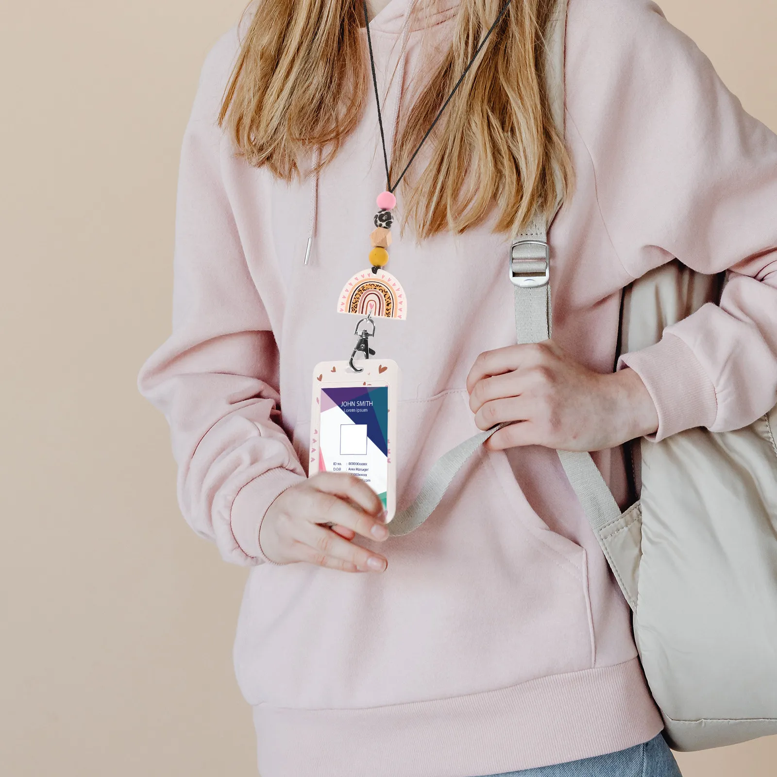 1 세트 ID 카드 슬리브 아연 합금 실리콘 소재 수직 배지 홀더 사무용 투명 전면 재사용 가능 보호 커버