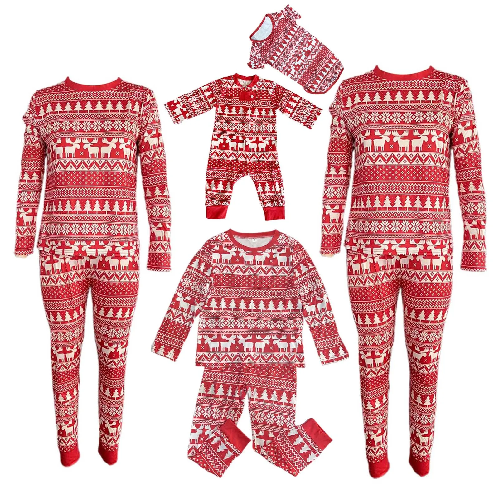 Pijamas navideños 2025 Ropa familiar a juego Conjunto de pijamas para madre e hija para bebé Ropa de dormir para madre e hija Traje para padre e hijo