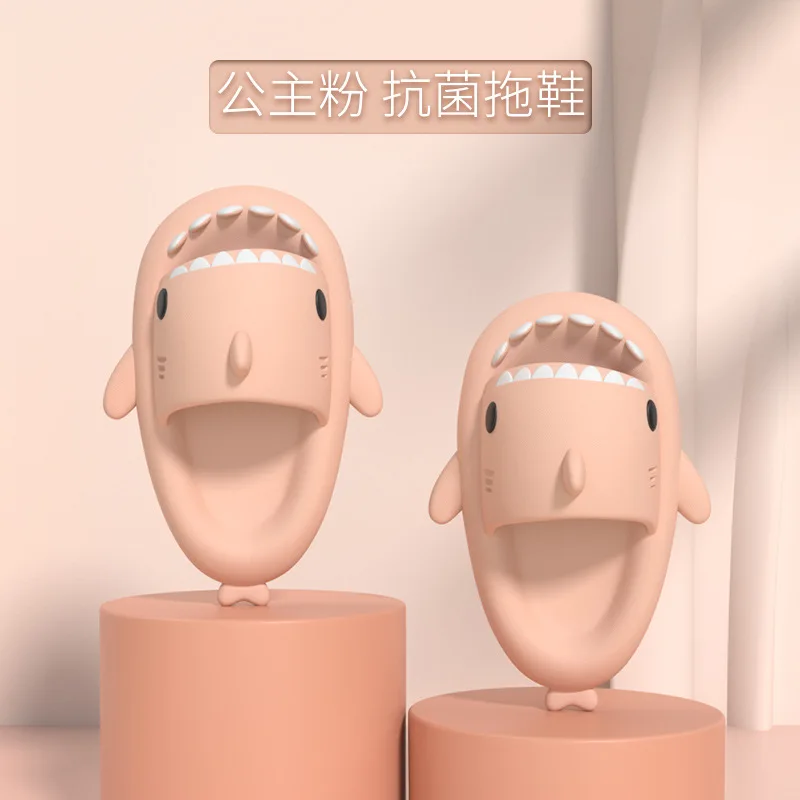 LItfun Cartoon Shark Slippers Girls And Boys House Flat Sandals Thick Sole Beach Slides Lovely  Children Fashion Shark Sandals 6