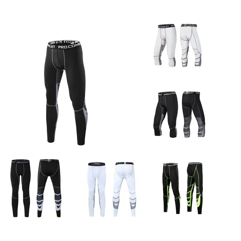 Men's Compression Pants Cycling Running Basketball Soccer Elasticity Sweatpants Fitness Tights Legging Trousers Rash Guard sports leggings compression pants