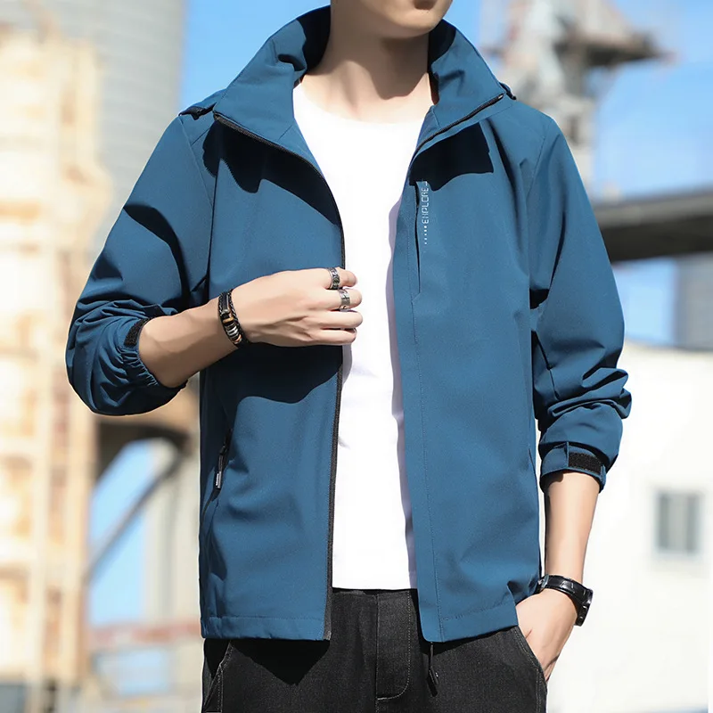 thumbnail image 1 of Abrigo de carga fina a prueba de viento y lluvia para hombre y mujer, chaqueta básica de primavera y otoño, prendas de vestir exteriores impermeables, trajes, ropa de moda nueva, 1 of 5