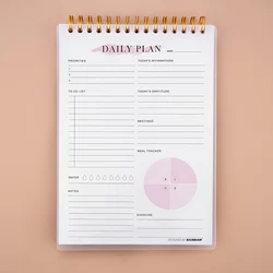 A5 Spiral Bound Daily Planner Notebook - 50 Sheets for Weekly Scheduling, Goal Setting, and Time Management (H)
