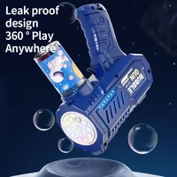 One Pack Of Children's 10  Launcher Handheld Portable Electric Automatic Bubble Gun LED Light For Boys And Girls 2