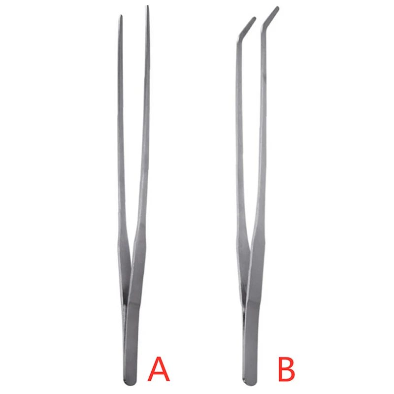 1PC Stainless Steel Curved Aquarium Tweezers Aquarium Plant Shrimp Reef Tank Tweezer Hosehold Pet Supplies Cleaning Tools