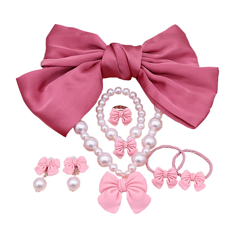 Girls Peach Princess Costume Accessories Crown Earrings Gloves Necklaces Wig Halloween Cosplay Dress Up Birthday Party Supplies