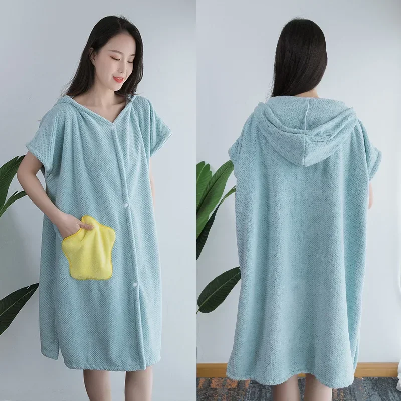 

New Wearable Microfiber Bathrobe Woman Shower Female Soft Bath Towel for Adults for Home Textiles Bath and Sauna Towels Bathroom