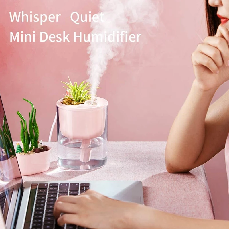 

Настольный увлажнитель воздуха, USB-увлажнитель холодного тумана, тихие ультразвуковые мини-увлажнители воздуха для спальни, дома, офиса, автомобиля