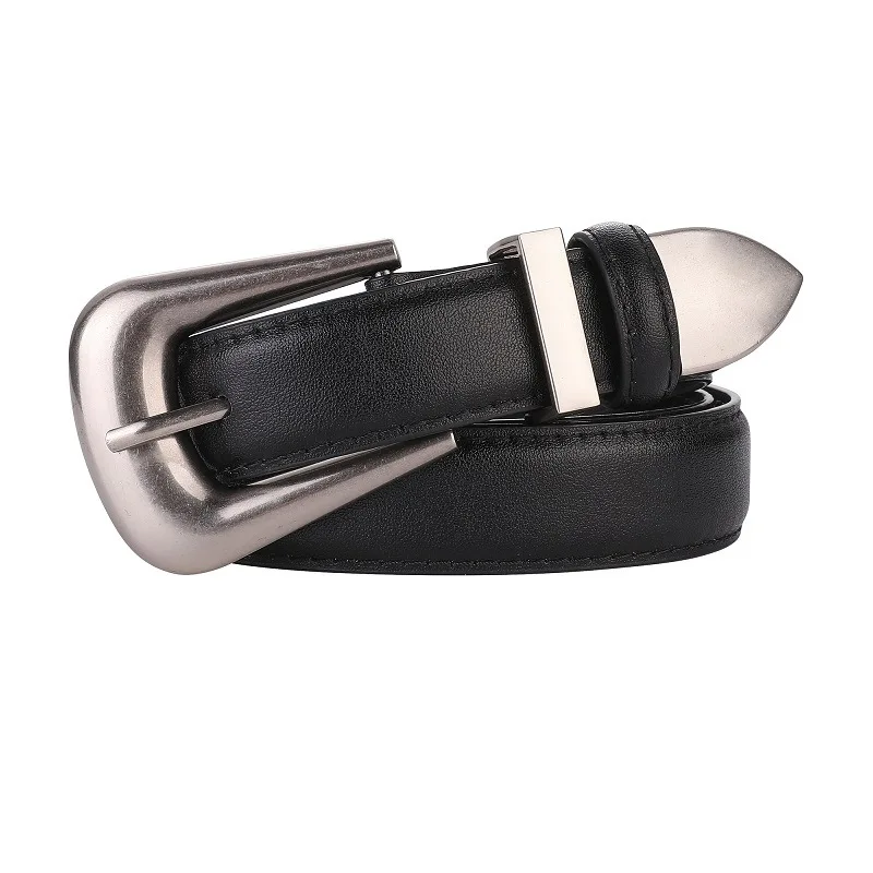 Burgundy Genuine Leather Women's Belt with Gold Buckle – Luxurious Casual Fashion Accessory