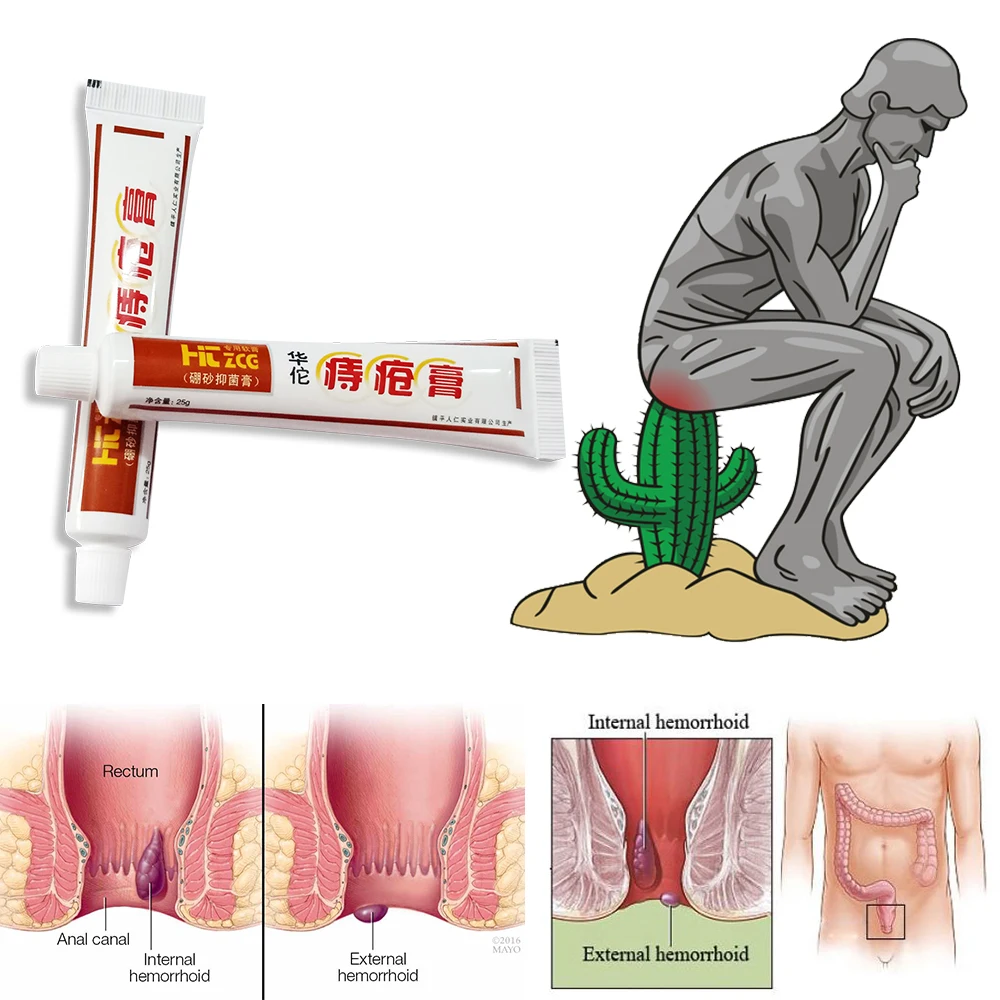 4 Pcs Hua Tuo Hemorrhoids Ointment Plant Herbal Materials Powerful Hemorrhoids Cream Internal Hemorrhoids Piles External Anal