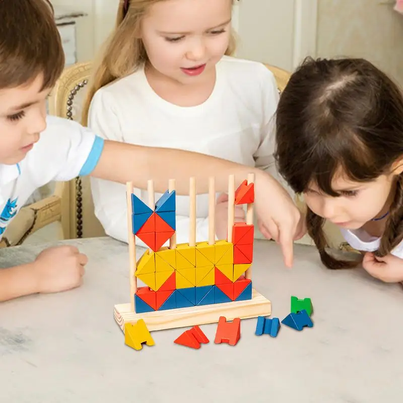

Деревянные игрушки для сортировки и укладки, подходящая цветная форма, красочная головоломка из бисера, игра, Ранние развивающие игрушки, подарок для детей