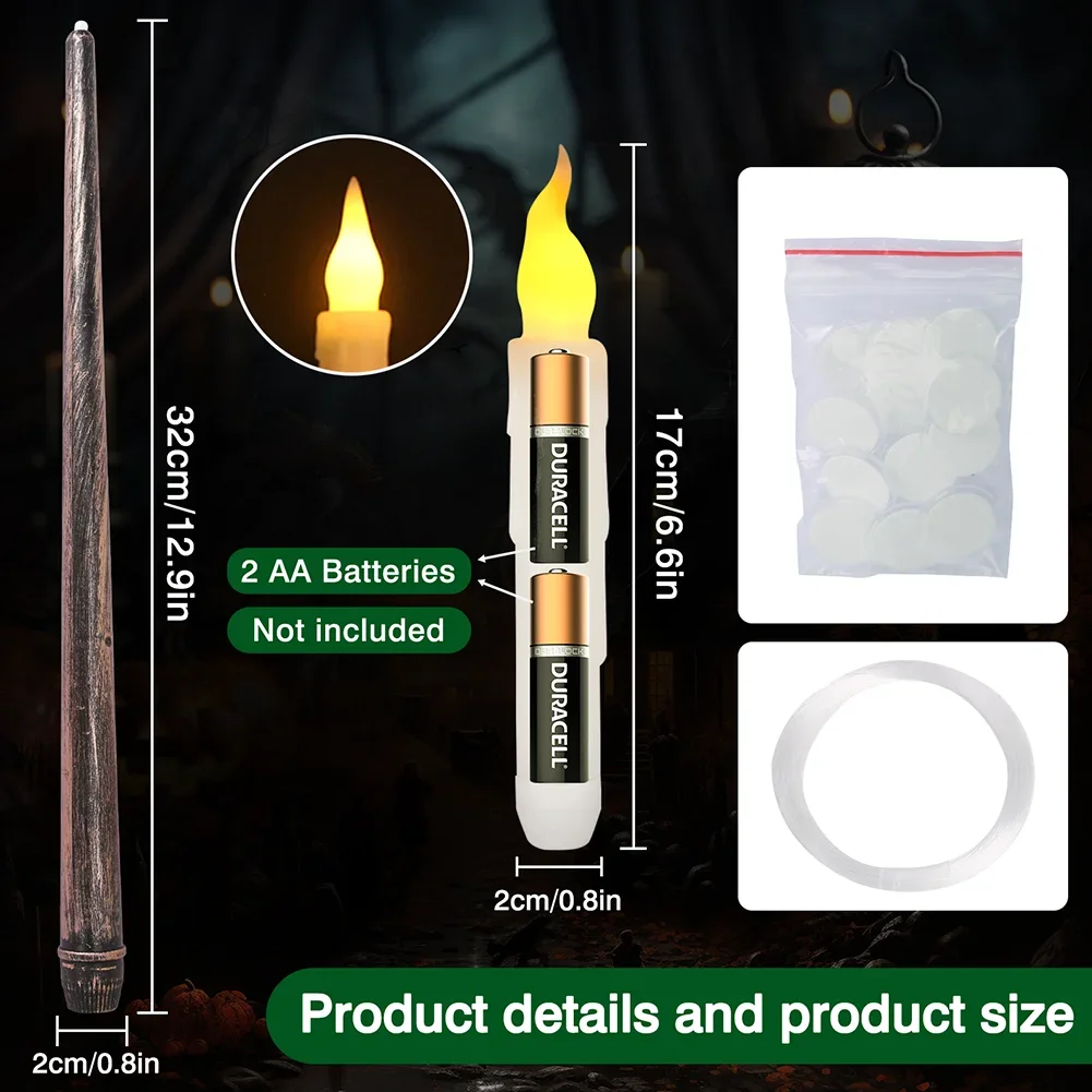 Halloween Christmas Birthday Decoration Floating LED Flameless Flicker Candles 12/24Pc Magic Wand Remote Control