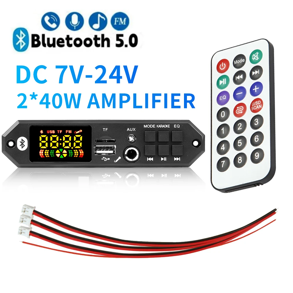 Title 43, 40W 12V Bluetooth 5.0 Audio Scheda amplificator...