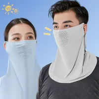 Summer UV Protection Outdoor Neck Wrap Cover Sports Sun Protection Ice Silk Mask Face Cover Neck Wrap Cover Sunscreen Face Scarf 3