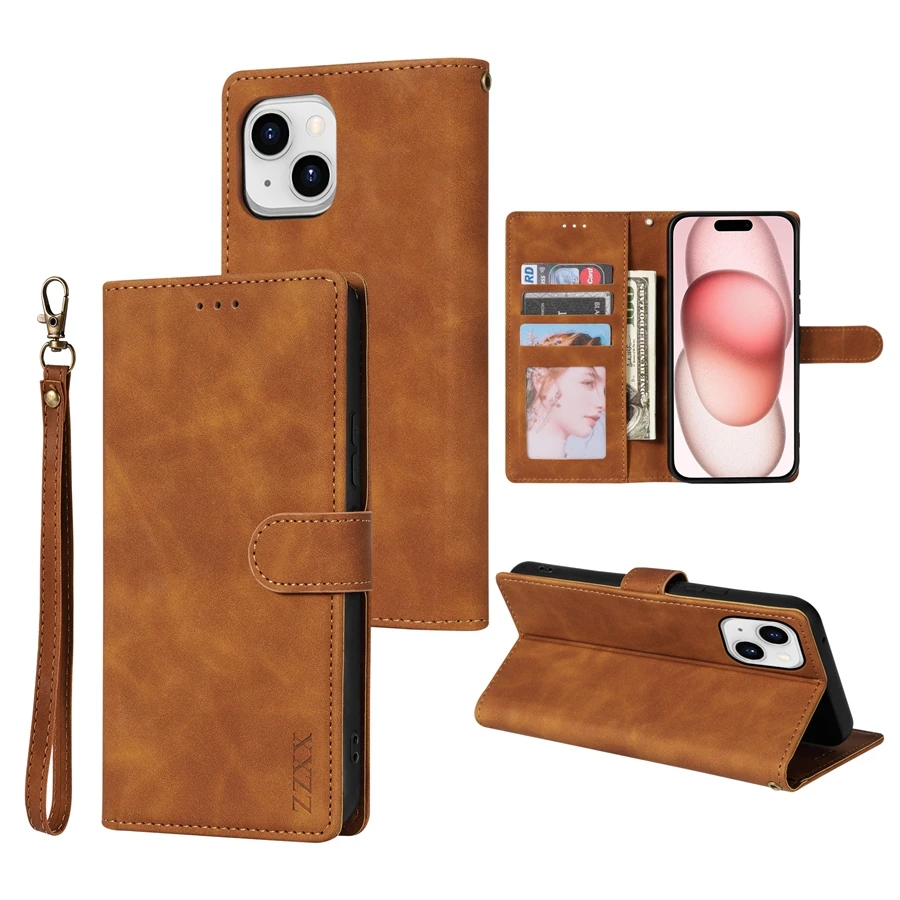Multifunctional Magnetic Flip Leather Wallet Case with Card Slots and Photo Frame - Anti-Drop Cover