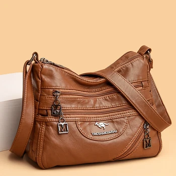 Luxury Purses and Handbags Women Bag High Quality Soft Leather Designer Multi-pocket Crossbody Shoulder Bag for Female 2022 Sac 1