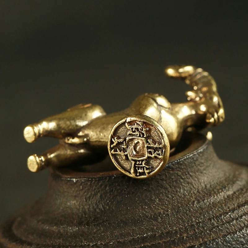 

Мини Портативный ретро латунный креативный кулон в виде Овцы украшение подарок стол офисный декоративный орнамент