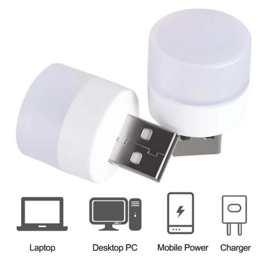 USB LED Book Light 5 pcs 1W USB Plug Lamp Computer Mobile Power Charging Small Night Light led light,night light,mini night light,book light,mini led light,led desk lamp